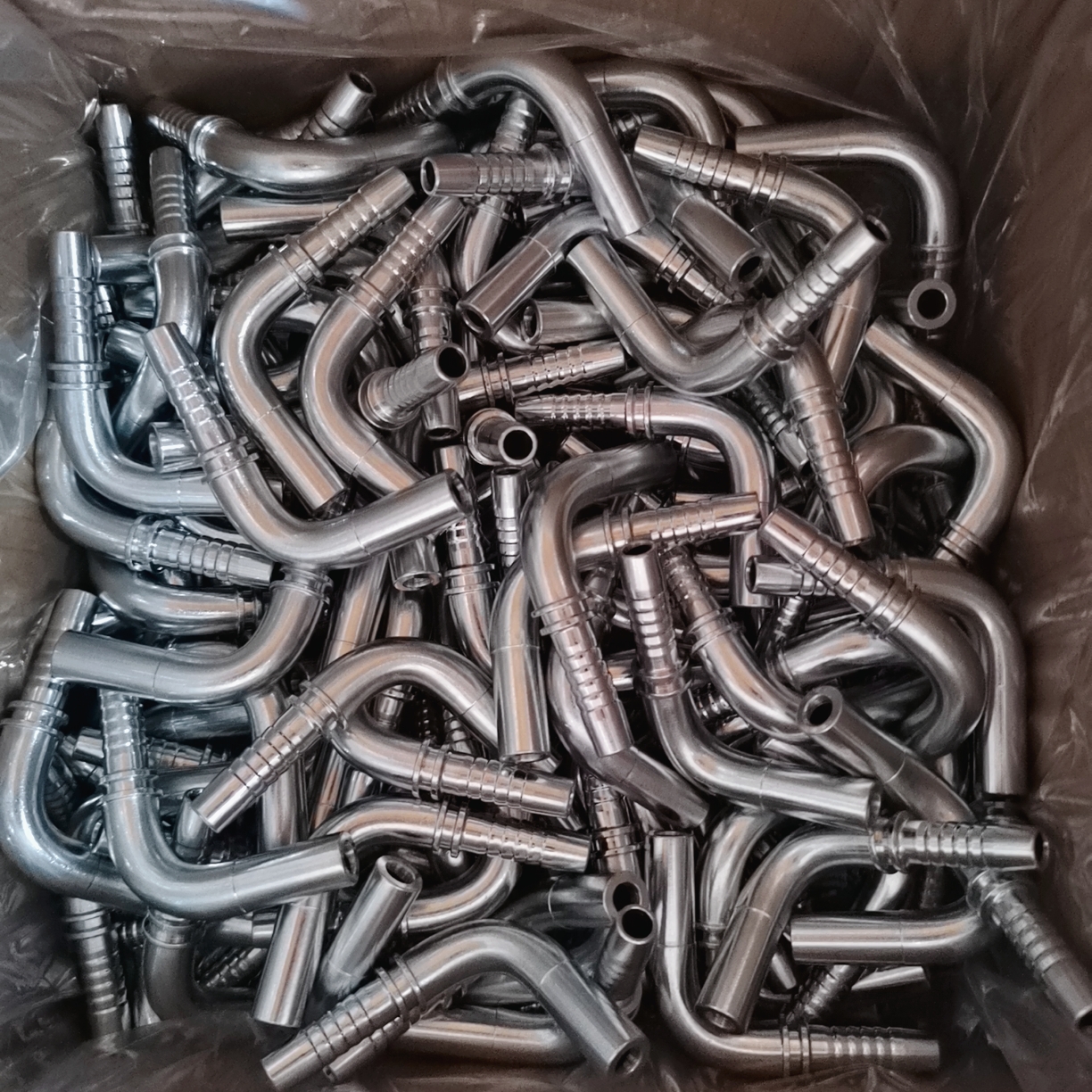 50091 codo de tubo métrico DIN 2353 accesorios finales de soldadura hidráulica